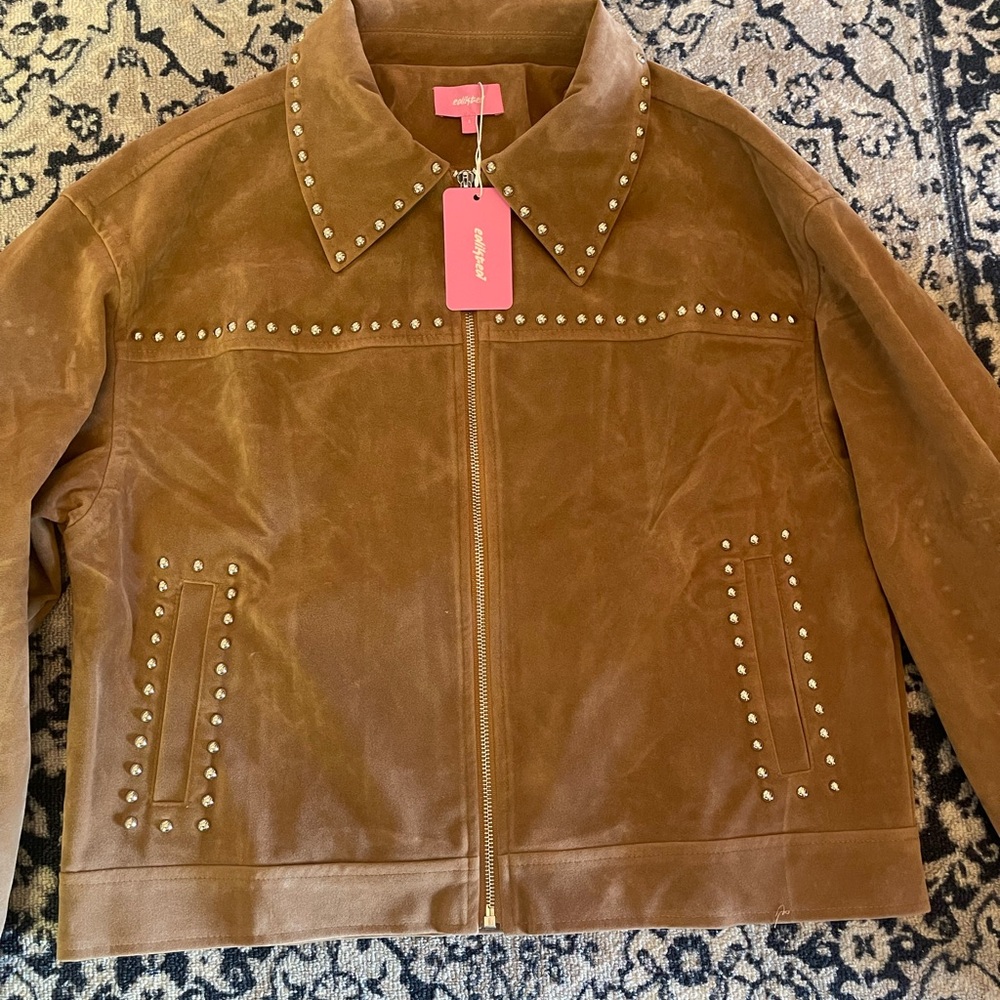 Edikted Memphis suede studded jacket